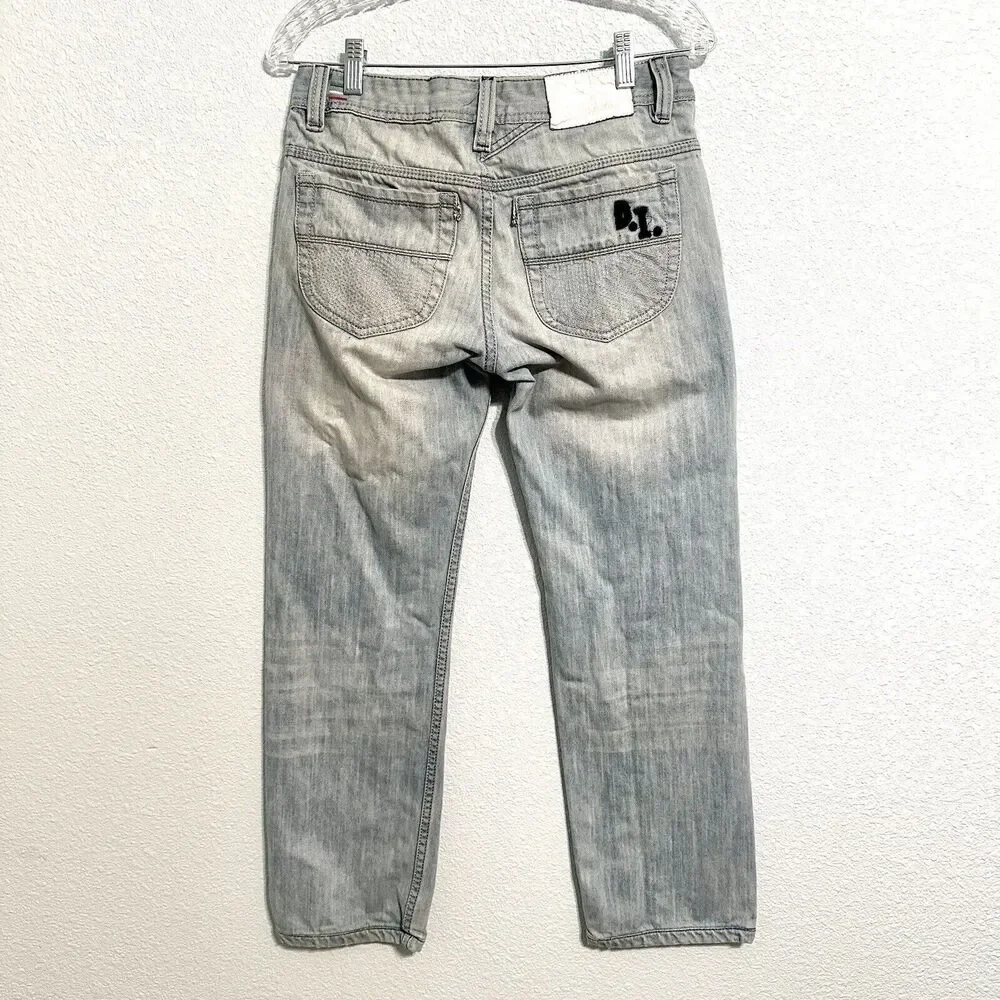 Diesel Adidas Jeans Viker Ad Tag Size 29x34 Actual 30x29 Distressed Blue Denim - Picture 4 of 16